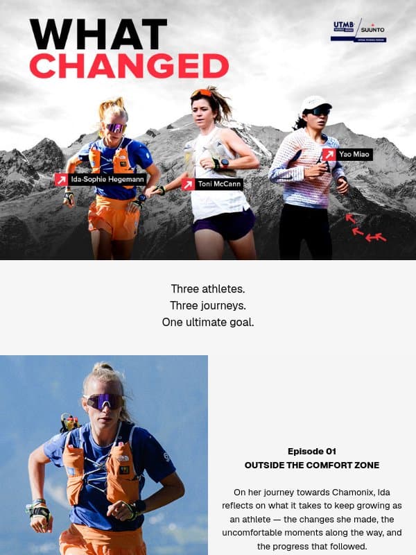What Changed? UTMB Chamonix is upon us. email from Suunto