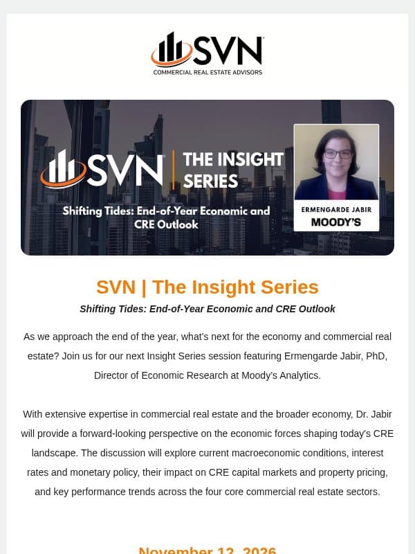 SVN | The Insight Series with Moody's Analytics email from SVN International Corp