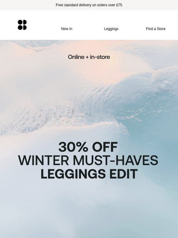 Leggings now 30% off email from Sweaty Betty