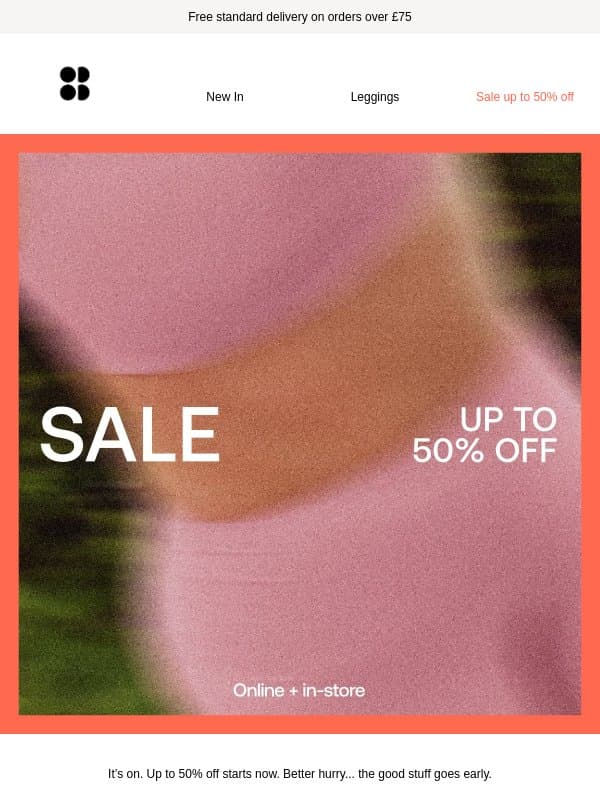 Up to 50% off SALE now on 🚨 email from Sweaty Betty