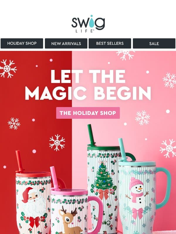 The Holiday Shop Is Open! 🎁 email from Swig Life