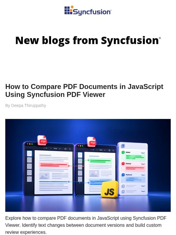 Post from Syncfusion Blogs on 10/31/2026 email from Syncfusion