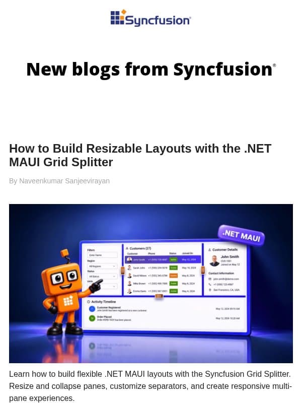 Post from Syncfusion Blogs on 10/28/2026 email from Syncfusion
