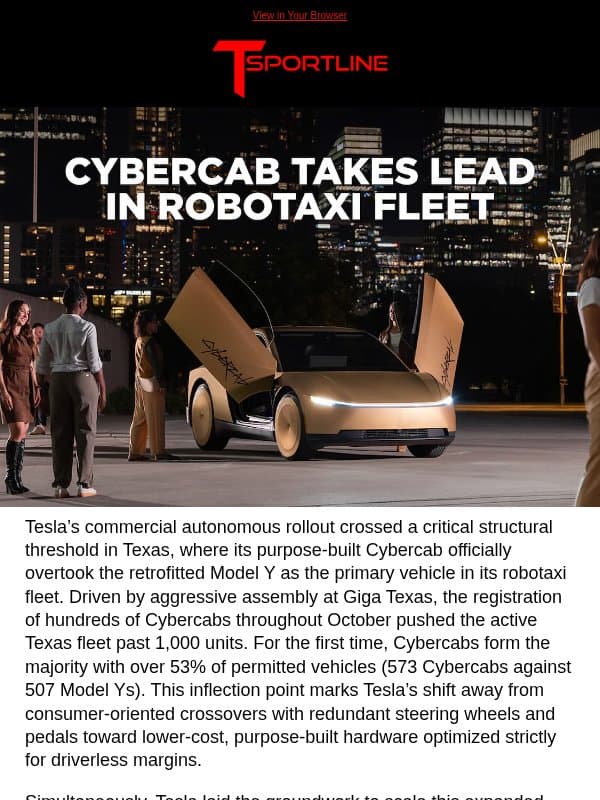 Houston, we have Cybercabs email from T Sportline