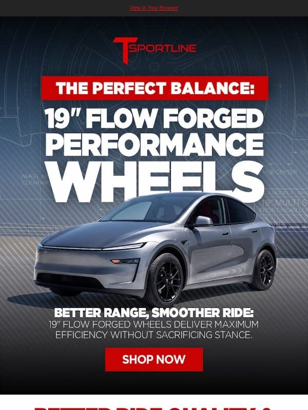 Better range, smoother ride: Shop 19" Flow Forged Wheel & Tire Packages ⚡ email from T Sportline
