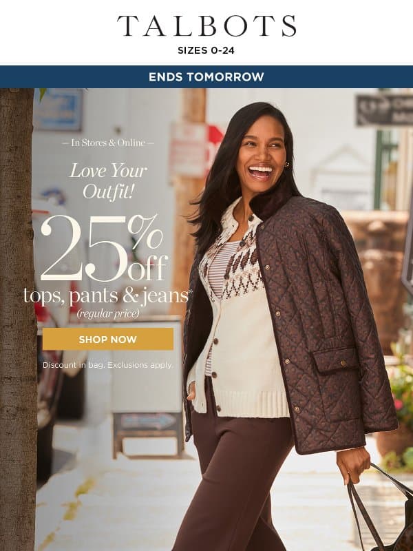 Our newest color crush: the BROWN for right now🤎 email from Talbots