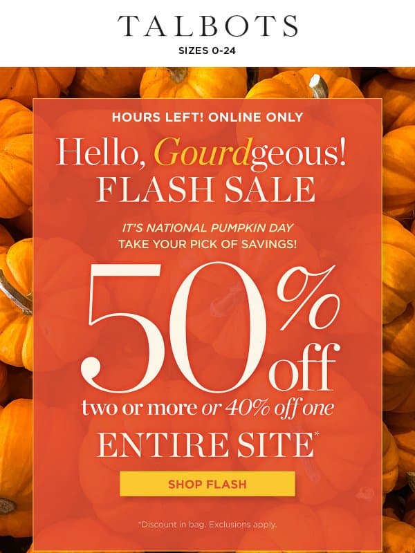 ⚡ HOURS LEFT for 50% off 2 or more ⚡ email from Talbots