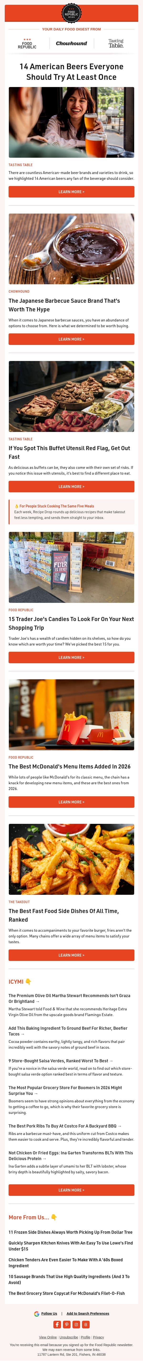 🍺 14 American Beers Everyone Should Try | The Japanese Barbecue Sauce Brand That's Worth The Hype email from Tasting Table screenshot