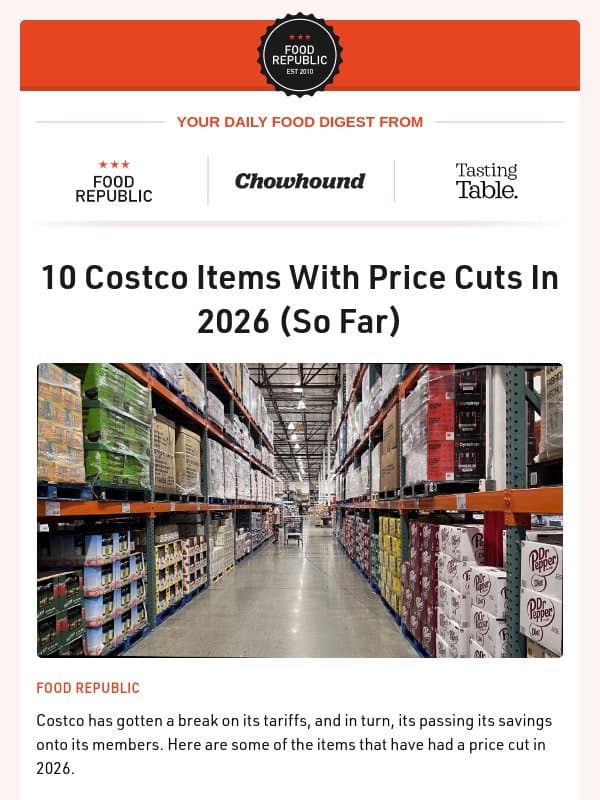 π’ 10 Costco Items With Price Cuts In 2026 | 6 Best Non-Coffee Pods For Your Nespresso Machine email from Tasting Table