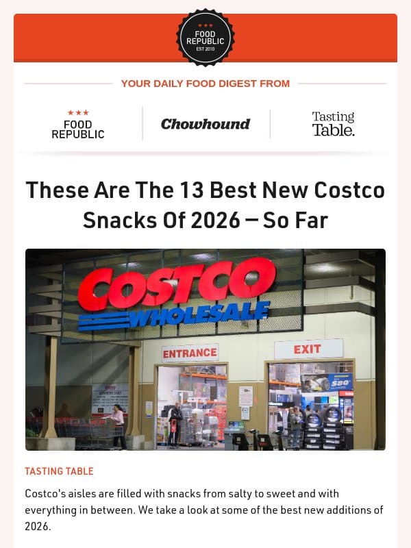 π The 13 Best New Costco Snacks Of 2026 | The Best Slow Cookers Money Can Buy email from Tasting Table