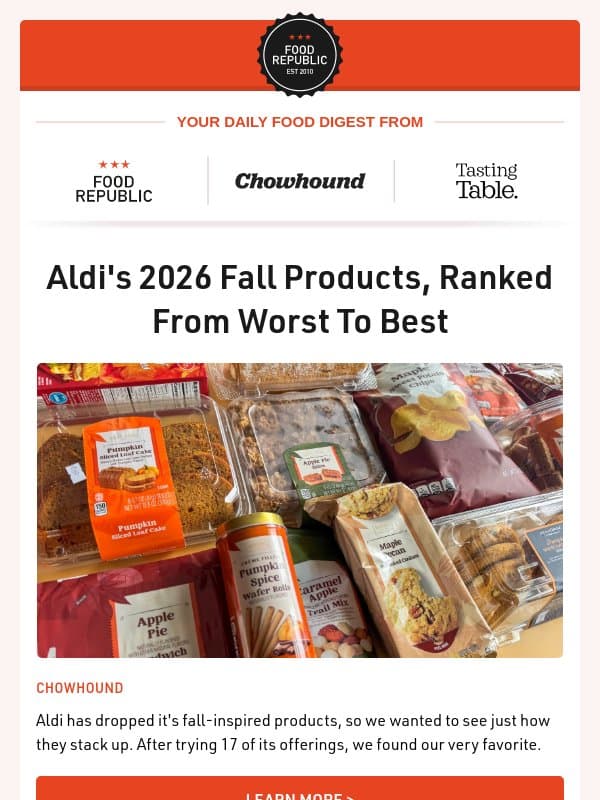 👉 Aldi's 2026 Fall Products, Ranked | The Common Bean That Can Be Deadly For Millions Of People email from Tasting Table