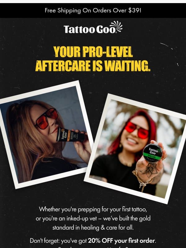 Four secret products. One BIG discount. email from Tattoo Goo