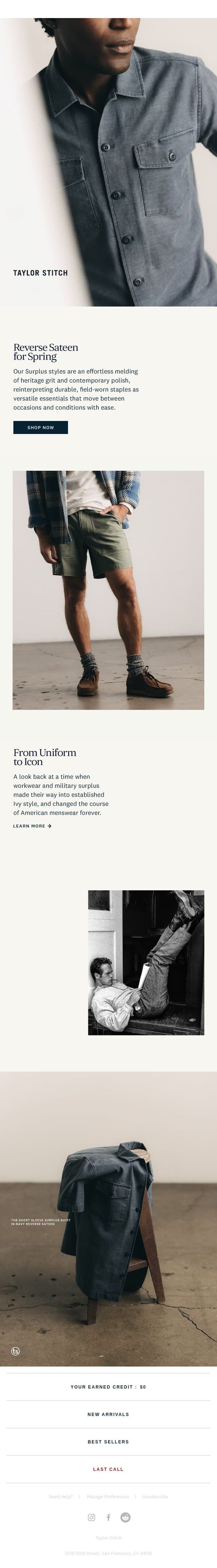 Proven Mettle, Elevated Make email from Taylor Stitch screenshot
