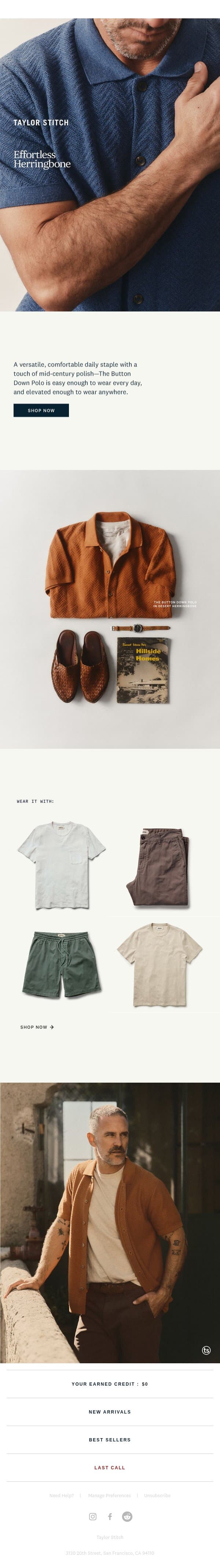 The Button Down Polo email from Taylor Stitch screenshot