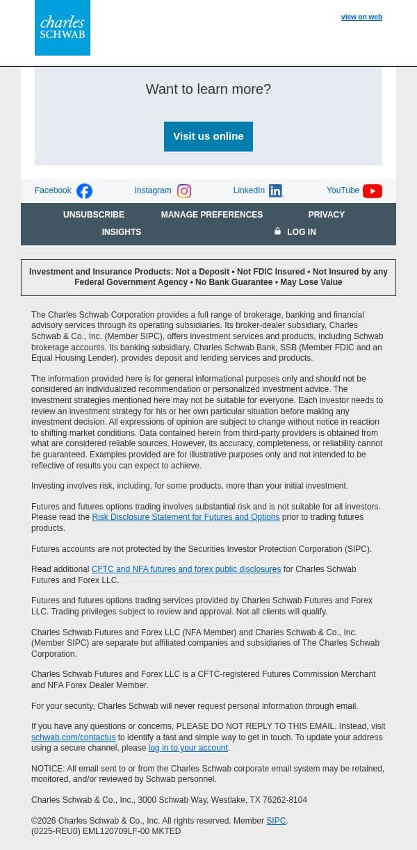 Looking to the Futures | October 26, 2026 email from TD Ameritrade screenshot