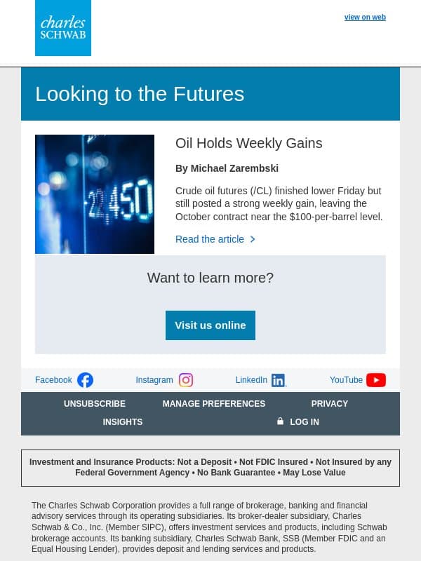 Looking to the Futures | September 14, 2026 email from TD Ameritrade