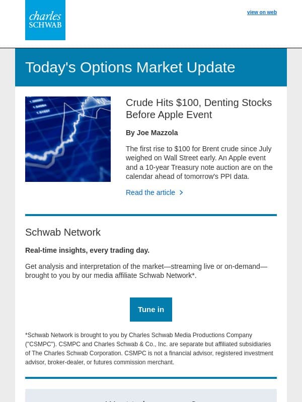 Today's Options Market Update | September 9, 2026 email from TD Ameritrade