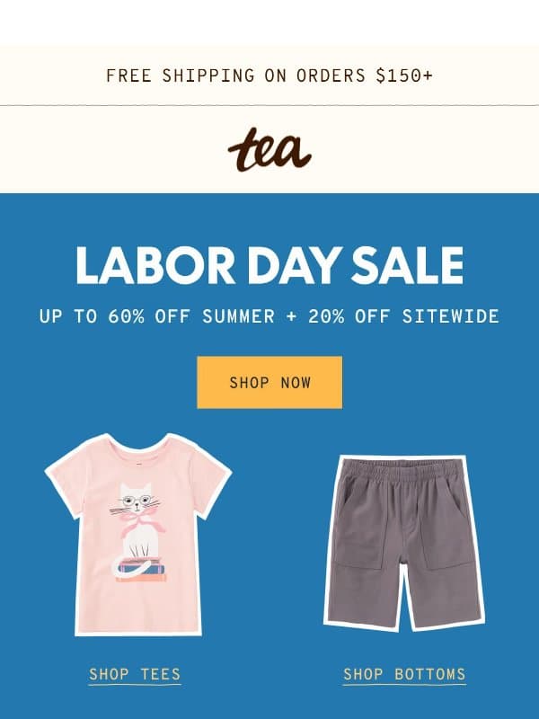 Shop The Last Big Sale Of Summer 😎 email from Tea Collection