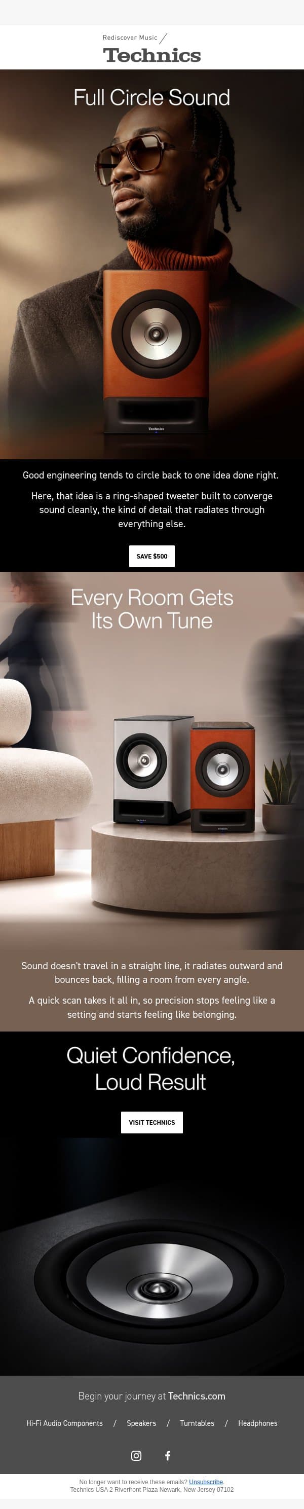 What could your room sound like? email from Technics screenshot