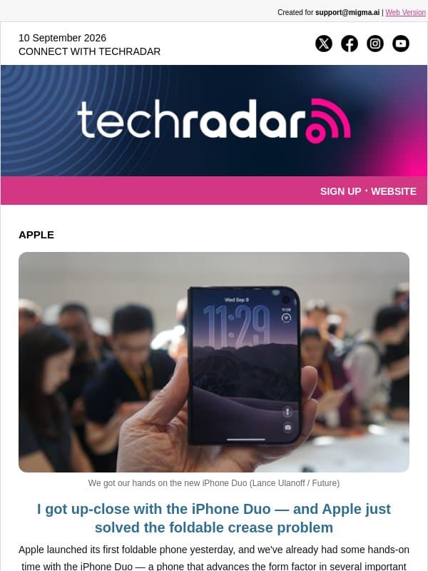 Hands-on with the iPhone Duo: Apple solves the foldable crease problem email from TechRadar