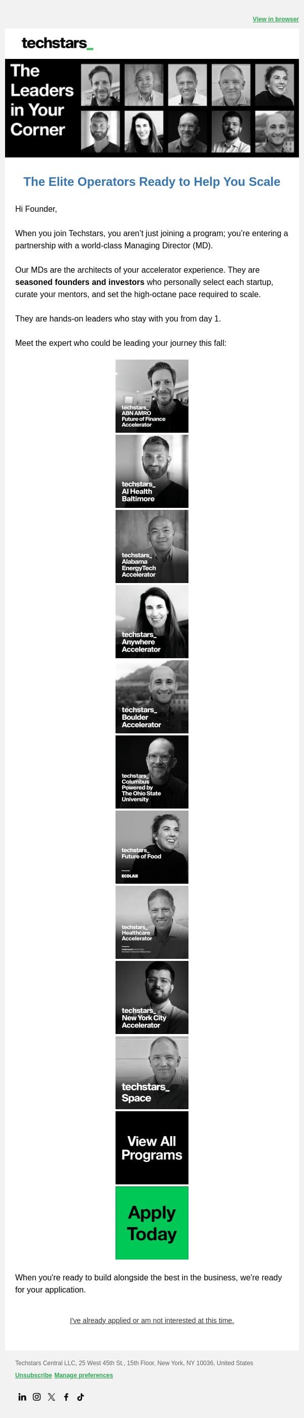 Meet the experts who will help you scale email from Techstars screenshot