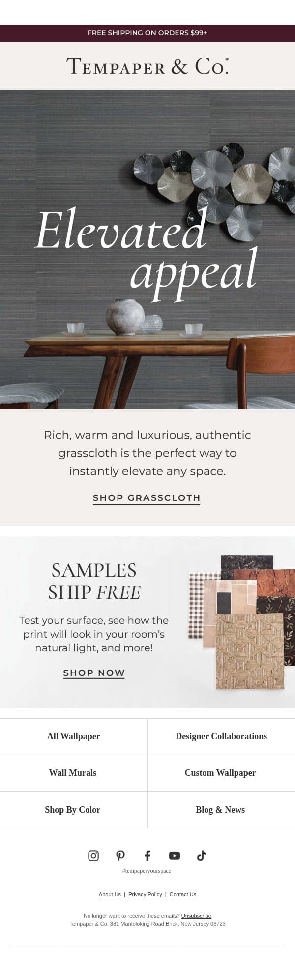 How To Elevate Your Home Style email from Tempaper screenshot