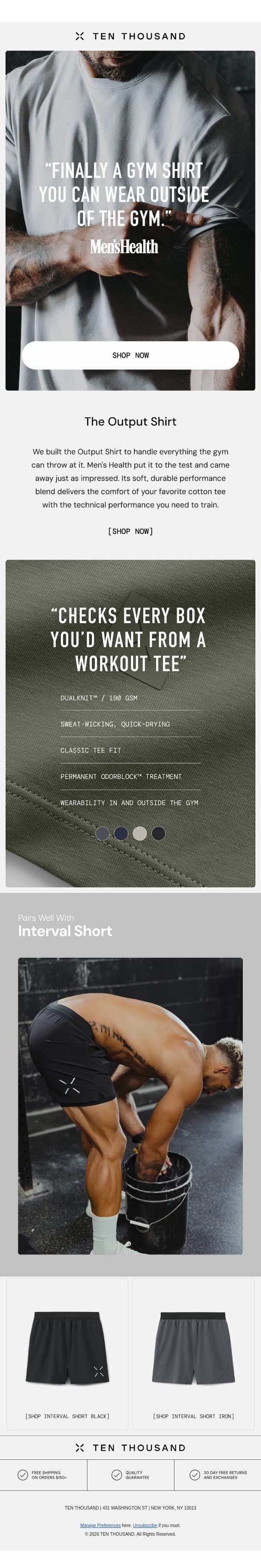 Men’s Health’s Go-To Gym Shirt email from Ten Thousand screenshot