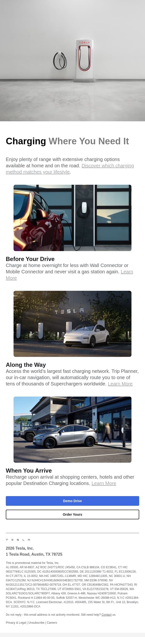 Find Your Charge email from Tesla Energy screenshot