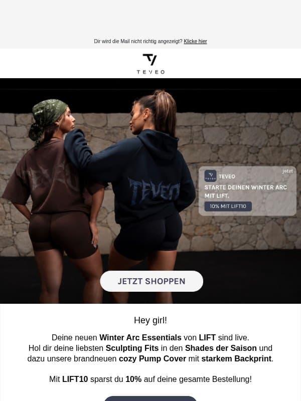 Ready for Winter Arc? 🖤 email from TEVEO