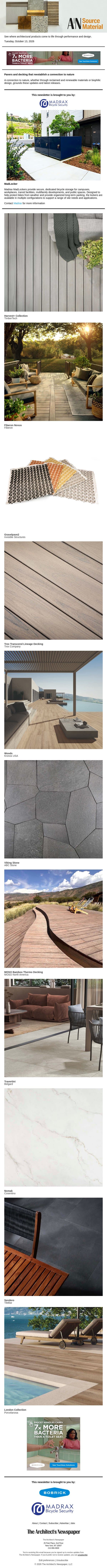Source Material: Pavers and decking that reestablish a connection to nature email from The Architect's Newspaper screenshot