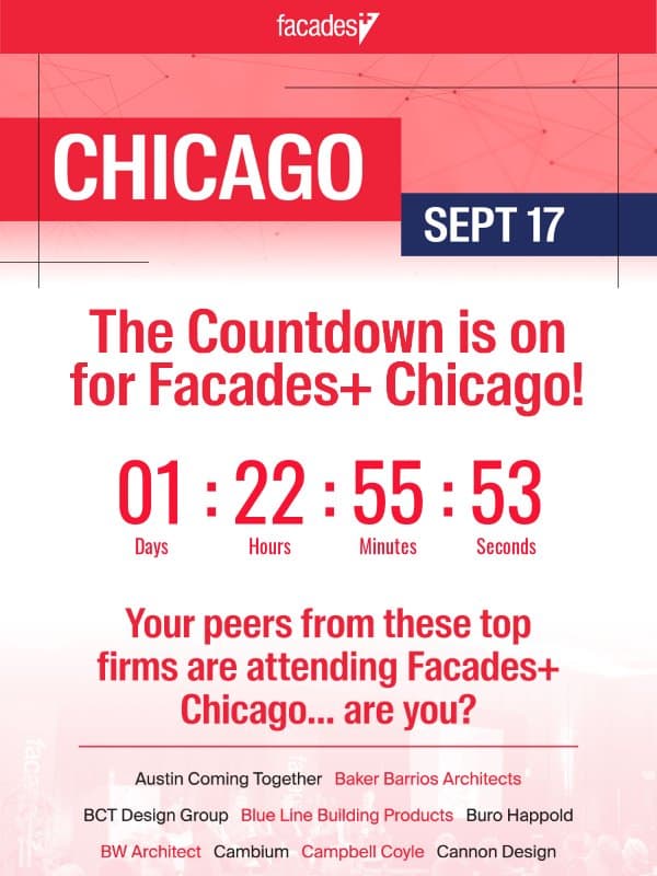 LAST CHANCE: Facades+ Chicago is this Thursday 9/17 email from The Architect's Newspaper