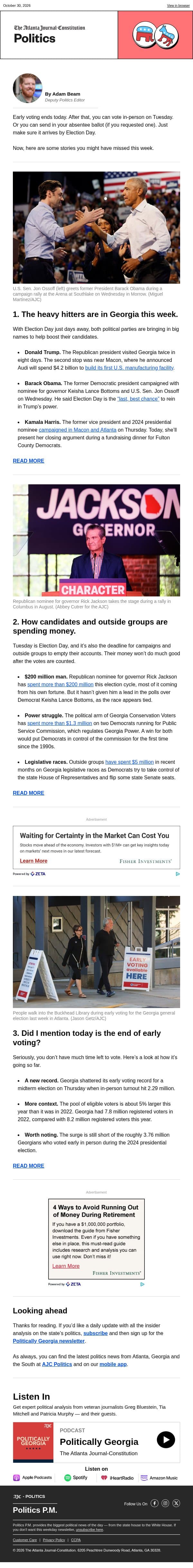Today’s the last day to vote early email from The Atlanta Journal-Constitution screenshot