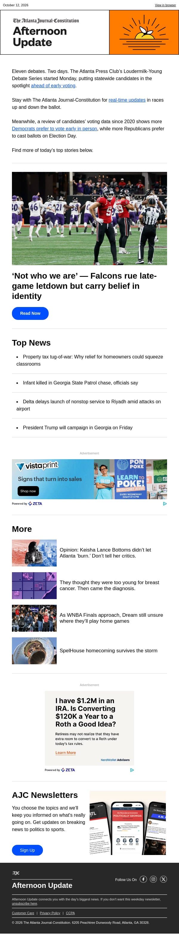 Afternoon Update: Why relief for homeowners could squeeze classrooms email from The Atlanta Journal-Constitution screenshot