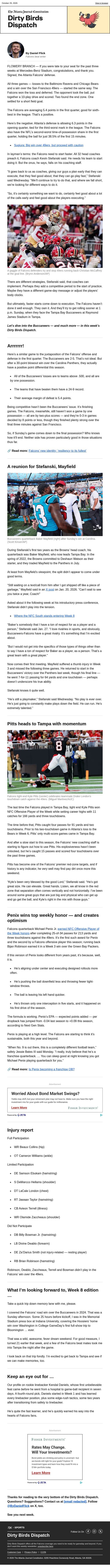 Dirty Birds Dispatch: Falcons need to flip script on slow starts email from The Atlanta Journal-Constitution screenshot