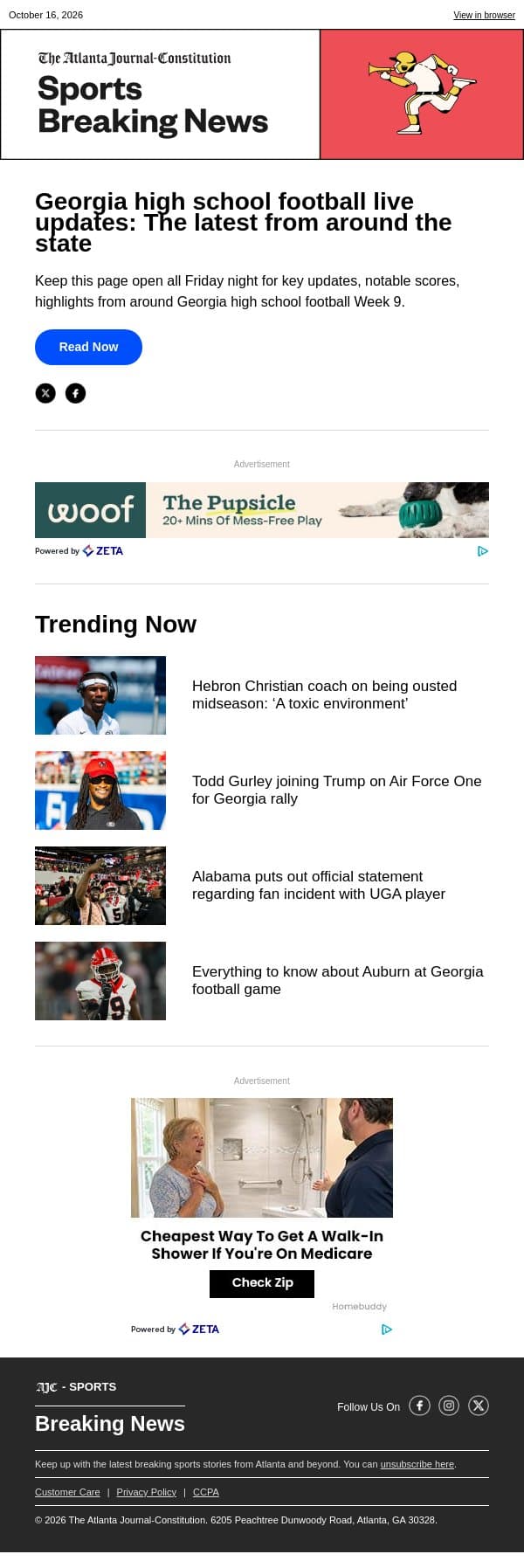 Georgia high school football live updates: The latest from around the state email from The Atlanta Journal-Constitution screenshot