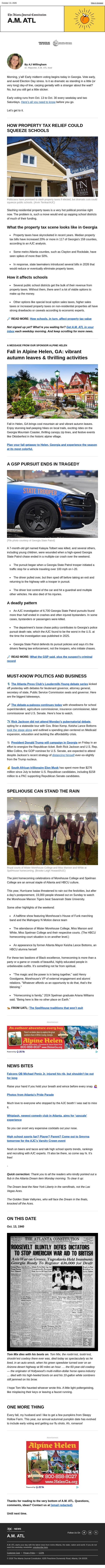 A.M. ATL: Sweet memories email from The Atlanta Journal-Constitution screenshot