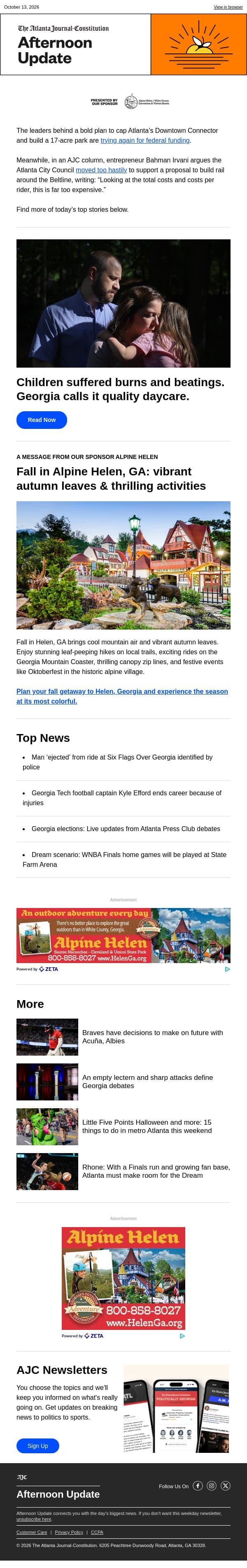 Afternoon Update: Man ‘ejected’ from Six Flags Over Georgia ride ID’d email from The Atlanta Journal-Constitution screenshot