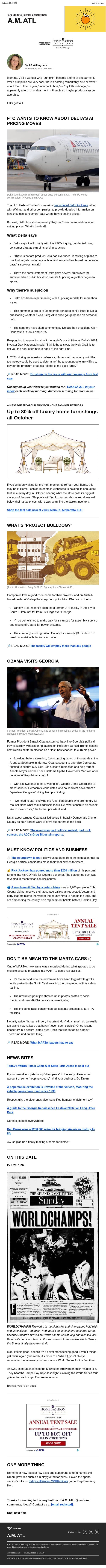 A.M. ATL: Price lines email from The Atlanta Journal-Constitution screenshot