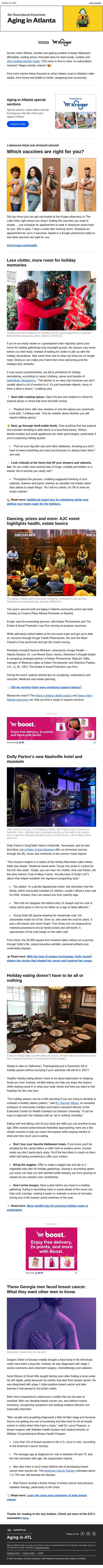 Aging in Atlanta: Making room for what matters email from The Atlanta Journal-Constitution screenshot
