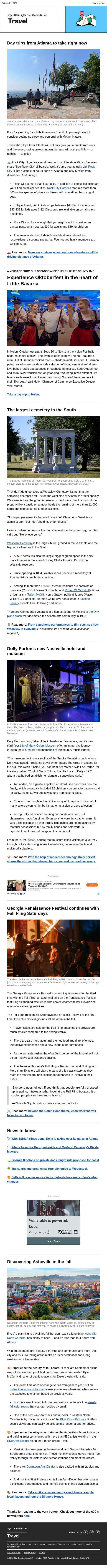 Scenic drives and spooky surprises email from The Atlanta Journal-Constitution screenshot