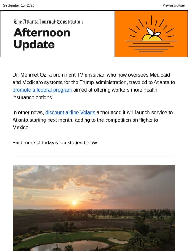 Afternoon Update: A golf course shaking life on Georgia island email from The Atlanta Journal-Constitution