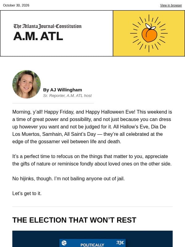 A.M. ATL: Boo to you email from The Atlanta Journal-Constitution