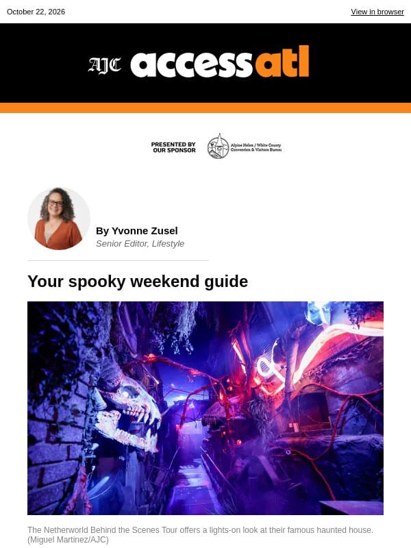 Your spooky weekend guide email from The Atlanta Journal-Constitution