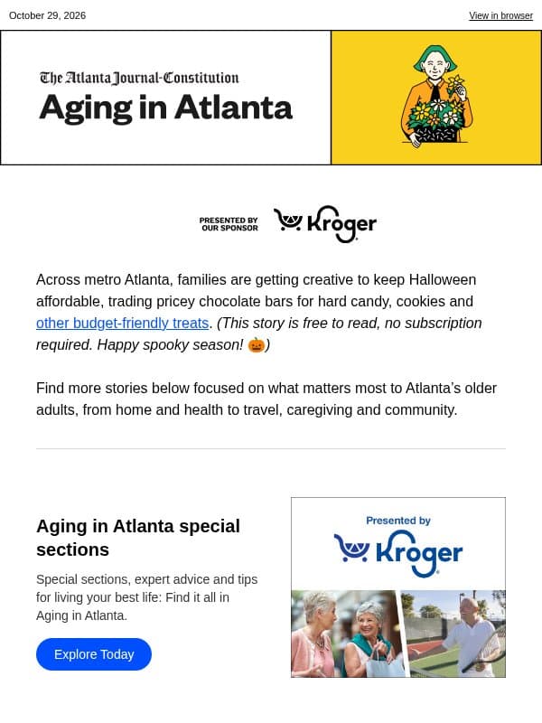 Aging in Atlanta: Making room for what matters email from The Atlanta Journal-Constitution