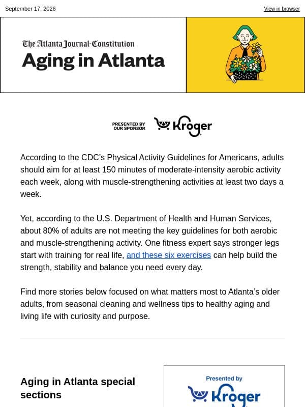 Aging in Atlanta: A century of curiosity and adventure email from The Atlanta Journal-Constitution