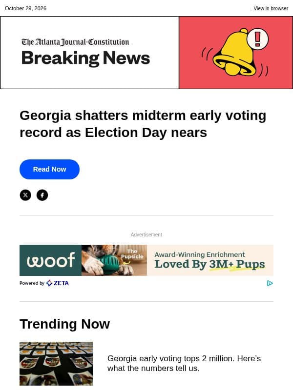 Georgia shatters midterm early voting record as Election Day nears email from The Atlanta Journal-Constitution