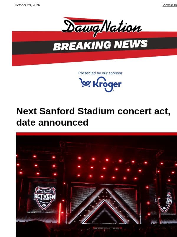 Next Sanford Stadium concert act, date announced email from The Atlanta Journal-Constitution
