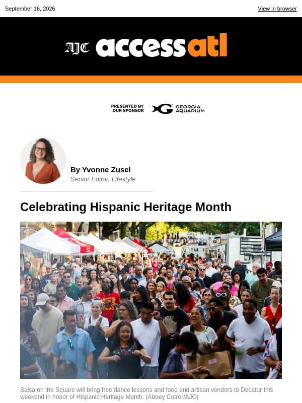 Celebrating Hispanic Heritage Month email from The Atlanta Journal-Constitution