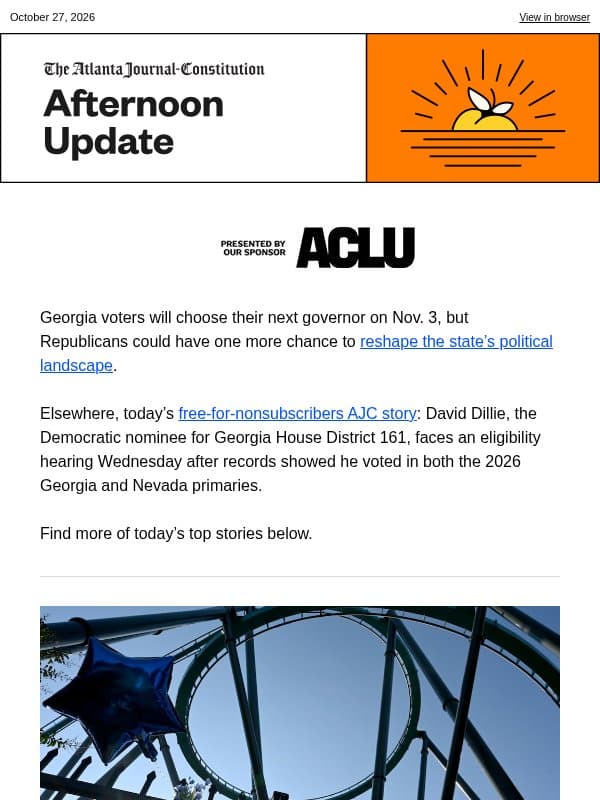 Afternoon Update: Georgia leaders target data center emissions email from The Atlanta Journal-Constitution