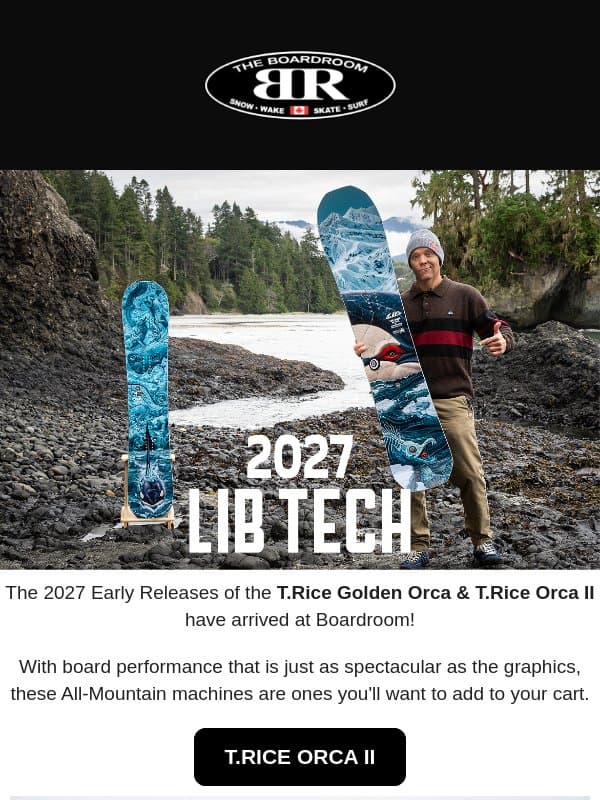 2027 LIB TECH EARLY RELEASES! email from The Boardroom